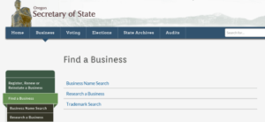 oregon secretary of state business search